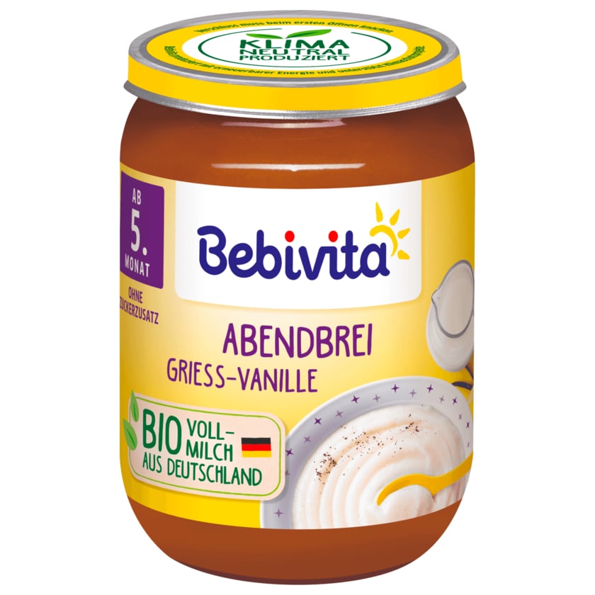 Bebivita Bio Abendbrei Grieß-Vanille 190g